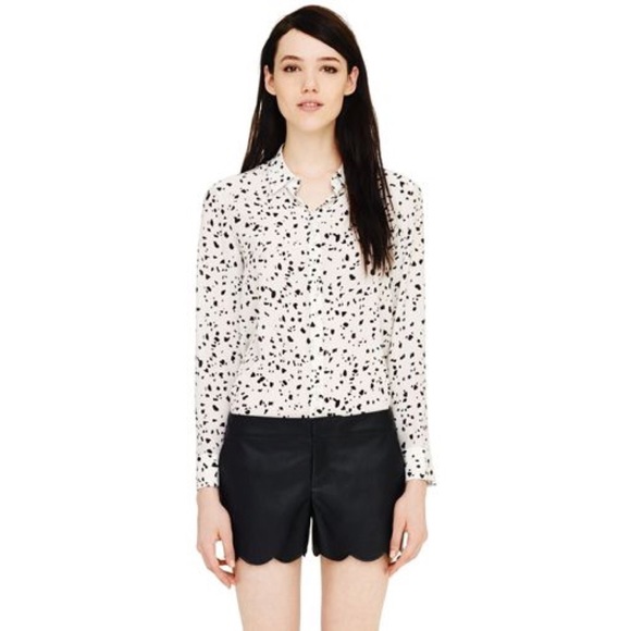 Club Monaco Tops - Club Monaco | Diana Dalmatian Silk Button Up Small
